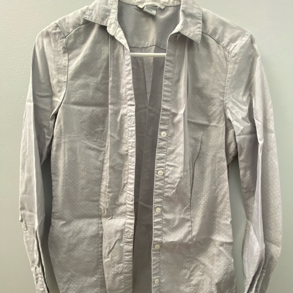 Grey Polka Dot Blouse